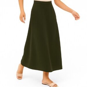 VINTAGE CYNTHIA TAYLOR Skirt Maxi Dark Olive Green Lined Women’s Large LIKE NEW